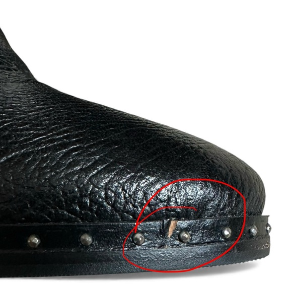 Napoleoni Chelsea Studded Boots Black Ankle Booties Moto Academia 39 Size 8 - Picture 13 of 14